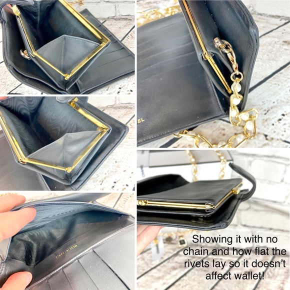 Chanel long wallet black leather crossbody custom with handmade bag charm - Picture 9 of 16